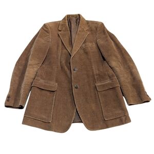 Monsieur Lauro 70's Brown Corduroy Blazer 39L Jacket Academia Old Money